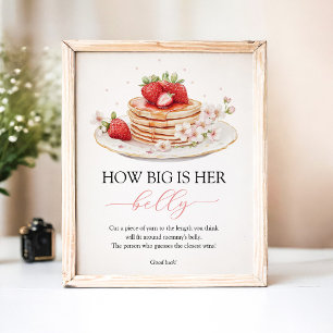 Strawberry Pancake Baby Brunch Belly Sign Poster