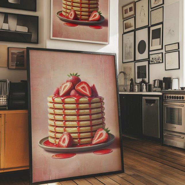 Strawberry Pancake Wall Art Print Aesthetic Poster (Skapare uppladdad)