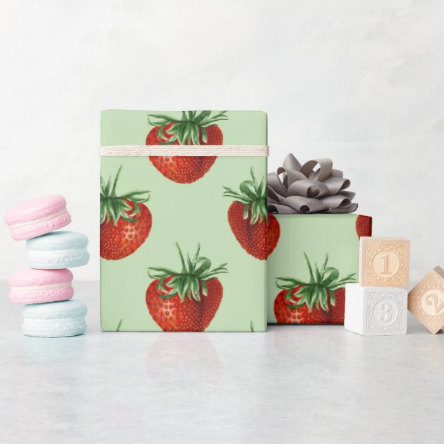 Strawberry Pattern Baby Shower  Presentpapper (Baby Shower)
