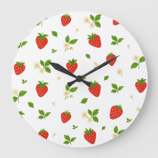 Strawberry Pattern Kitchen Wall Clock Stor Klocka