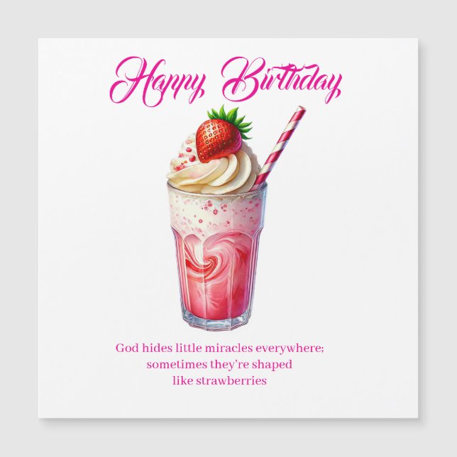 Strawberry Shake Christian Greeting Card (Framsida)