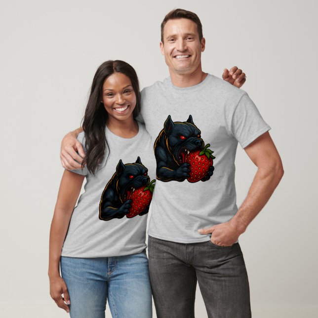 Strawberry Snarl – Glow Bulldog Couple T-Shirt (Unisex)