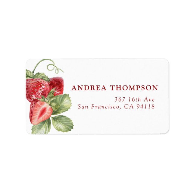 Strawberry | Summer  Labels Adressetikett (Framsidan)