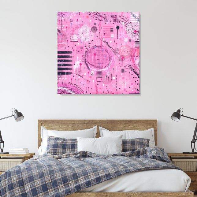 Strawberry Sundae Abstract Art  Canvastryck (Insitu (sovrum))