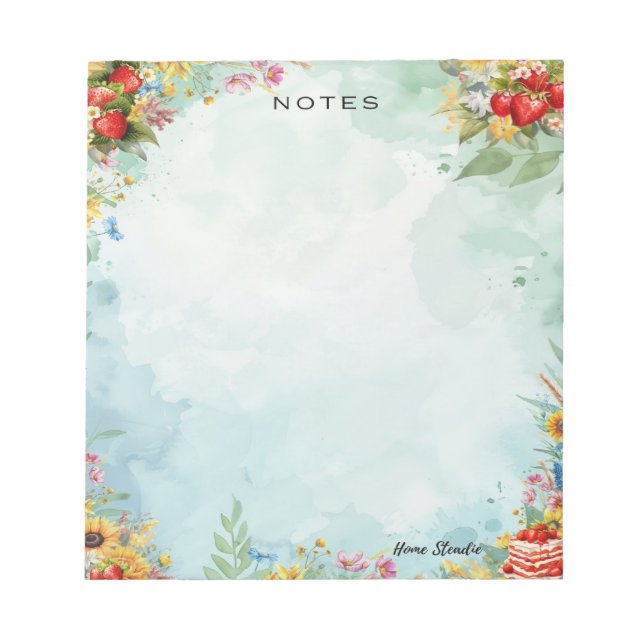 Strawberry Sweet Treat Blank Notepad Anteckningsblock (Framsida)