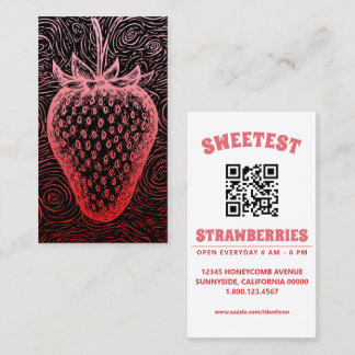 strawberry swirl with qr code visitkort