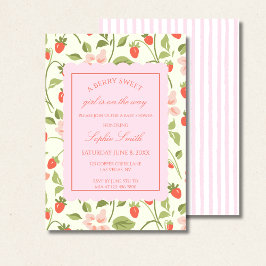 Strawberry Theme Baby Shower Inbjudningar