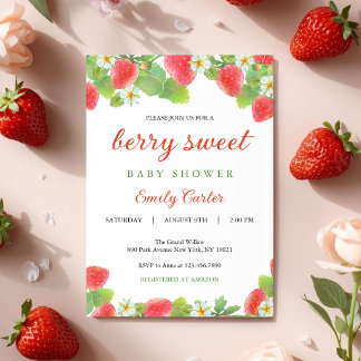 Strawberry Themed Baby Shower | Berry Sweet Inbjudningar