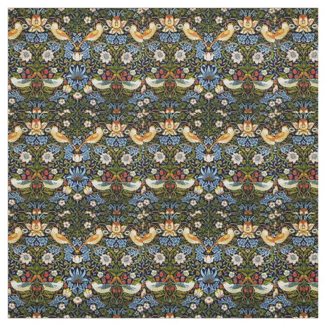 Strawberry Thief av William Morris Fabric Tyg (Provkarta)