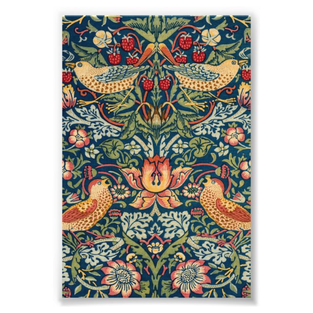 Strawberry Thief av William Morris Fototryck (Framsidan)