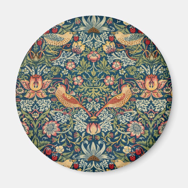 Strawberry Thief av William Morris Magnet (Framsidan)