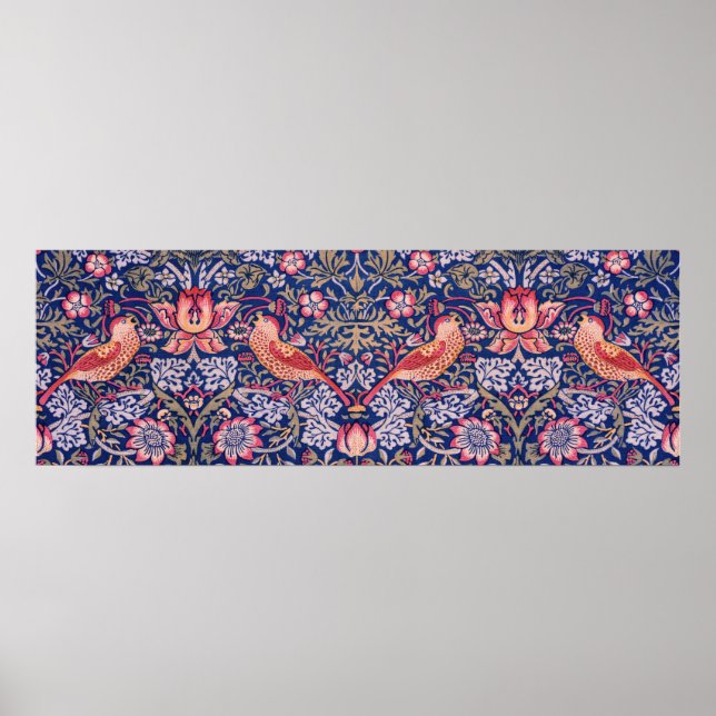 Strawberry Thief av William Morris Poster (Framsidan)