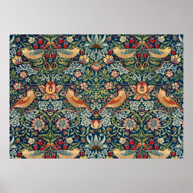 Strawberry Thief av William Morris Poster (Framsidan)