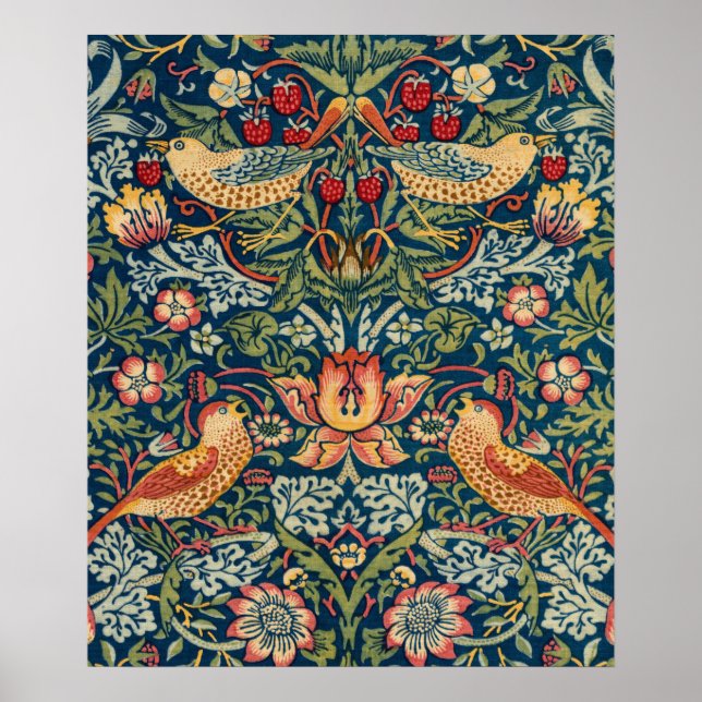 Strawberry Thief av William Morris Poster (Framsidan)