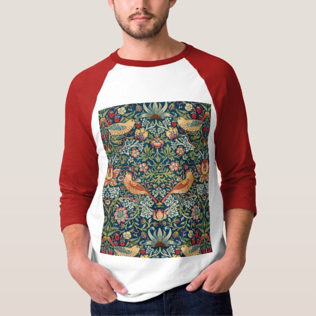 Strawberry Thief av William Morris T Shirt (Framsida)