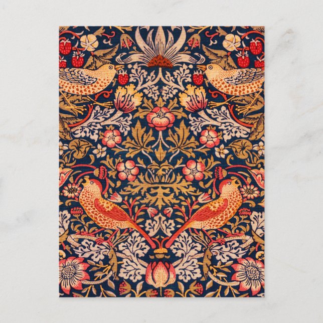 Strawberry Thief av William Morris Vykort (Framsida)