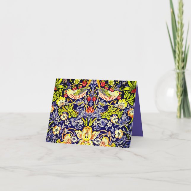 Strawberry Thief Birds William Morris Inbjudan (Framsida)