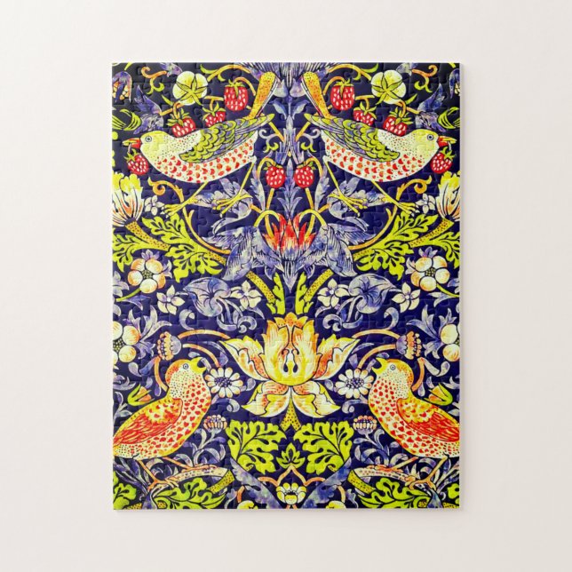 Strawberry Thief Birds William Morris Pussel (Vertikal)