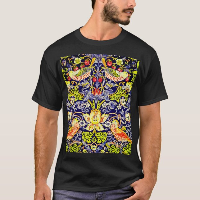 Strawberry Thief Birds William Morris T Shirt (Framsida)