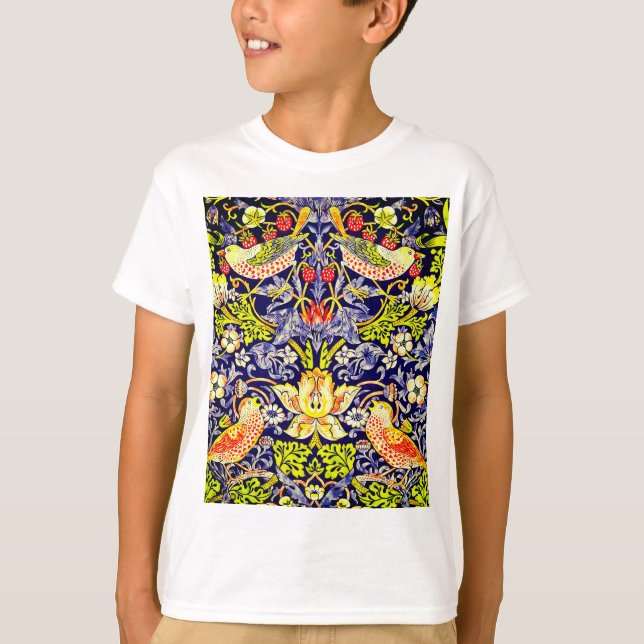 Strawberry Thief Birds William Morris T Shirt (Framsida)