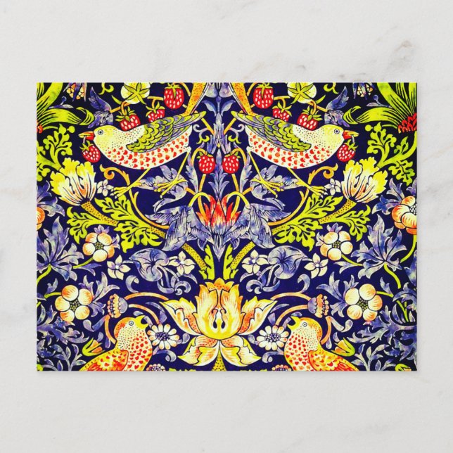 Strawberry Thief Birds William Morris Vykort (Framsida)
