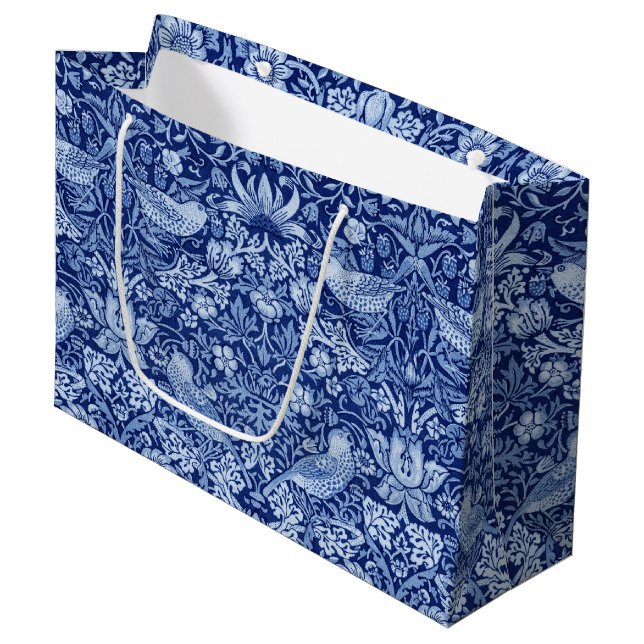 Strawberry Thief Blue Monotone, William Morris Lar (Framsidan Vinklad)