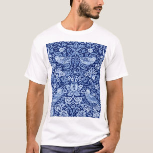 Strawberry Thief Blue Monotone, William Morris T Shirt