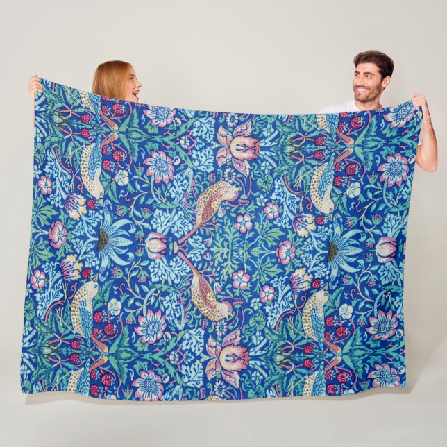 Strawberry Thief Blue, William Morris Ull Blank Fleecefilt (På plats)