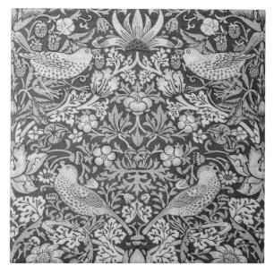 Strawberry Thief Grått, William Morris Kakelplatta