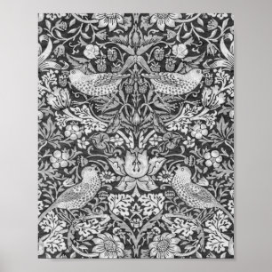 Strawberry Thief Grått, William Morris Poster
