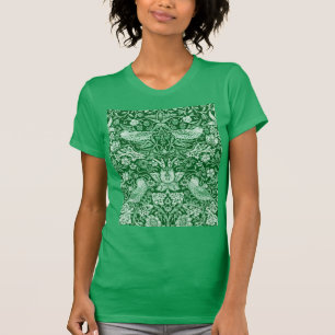 Strawberry Thief Grönt, William Morris T Shirt