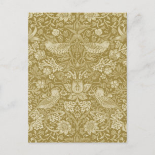 Strawberry Thief Guld, William Morris Vykort