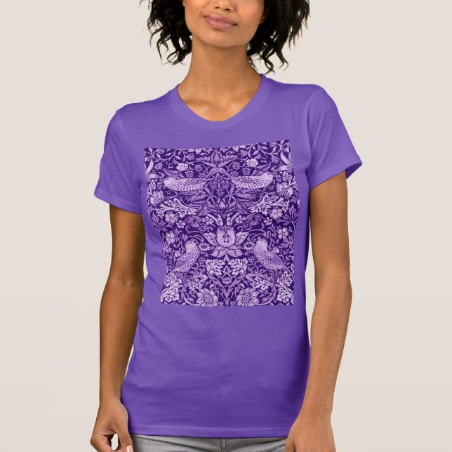 Strawberry Thief Lila, William Morris T Shirt (Framsida)