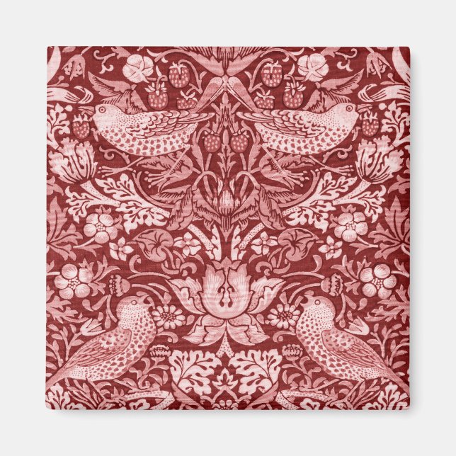 Strawberry Thief Maroon, William Morris Magnet (Framsidan)