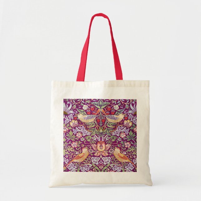 Strawberry Thief Red, William Morris Tygkasse (Framsidan)
