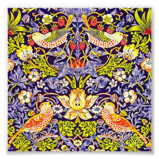 Strawberry Thief William Morris Fototryck (Framsidan)