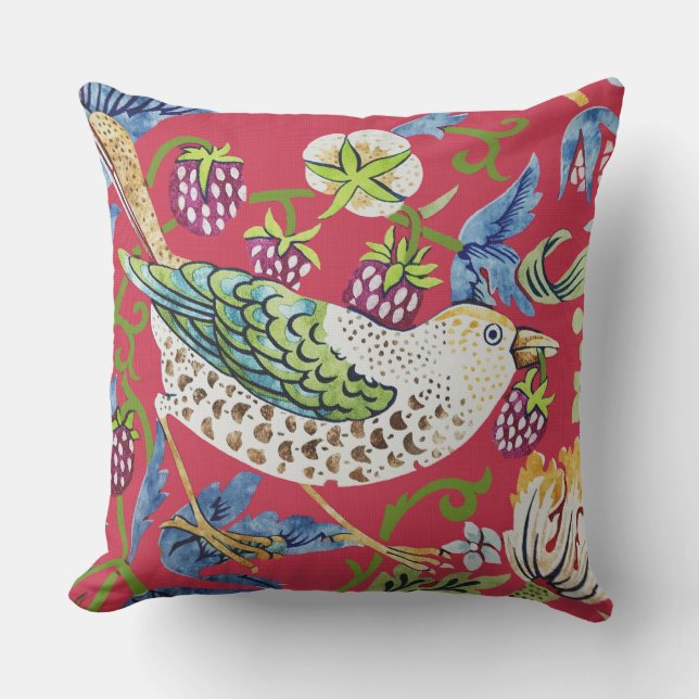 Strawberry Thief William Morris Kudde (Framsida)