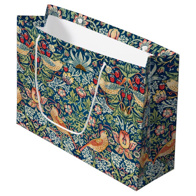 Strawberry Thief, William Morris Large Gift Bag (Framsidan Vinklad)