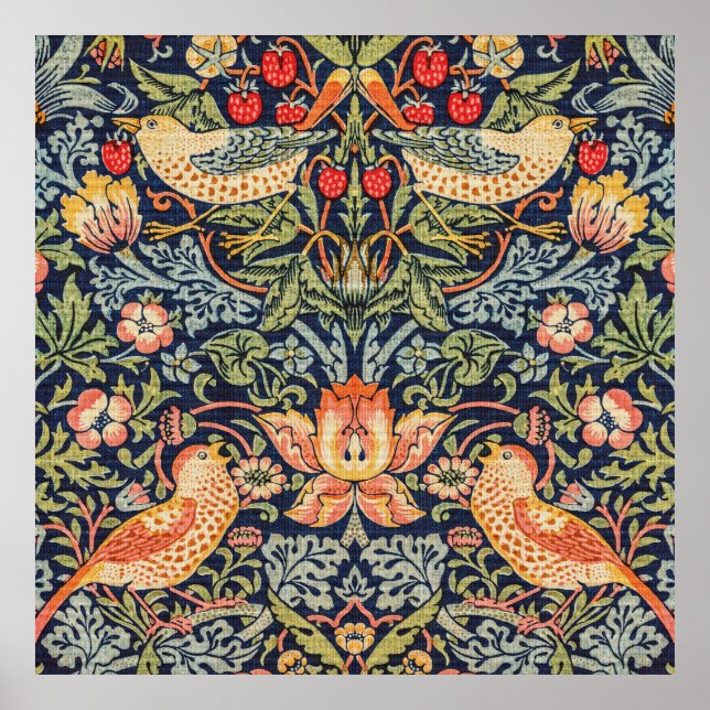 Strawberry Thief William Morris Poster (Framsidan)