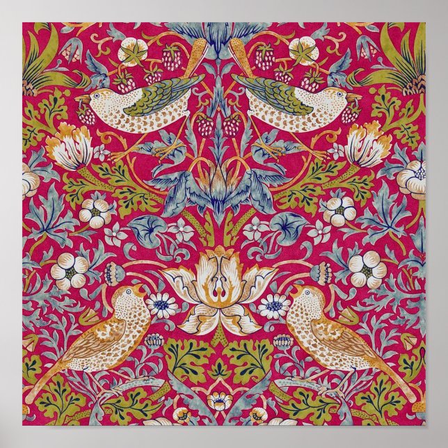 Strawberry Thief, William Morris Poster (Framsidan)