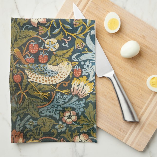 Strawberry Thieves av William Morris, Vintage Art Kökshandduk (Vikt i Fjärdedel)