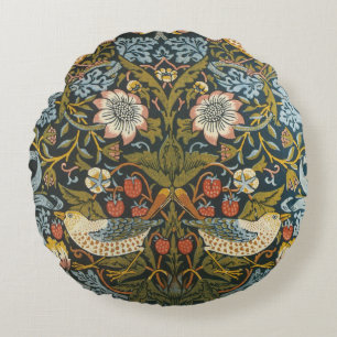 Strawberry Thieves av William Morris, Vintage Art Rund Kudde