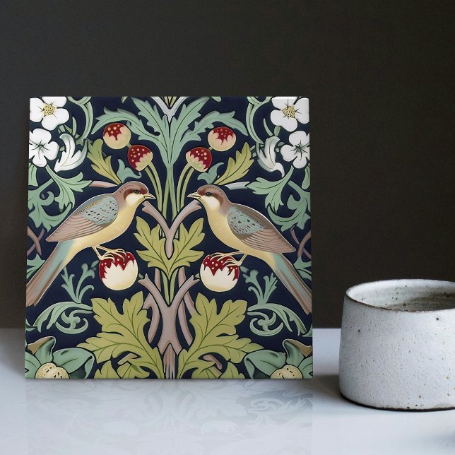 Strawberry Thieves William Morris Art nouveau Kakelplatta (Skapare uppladdad)