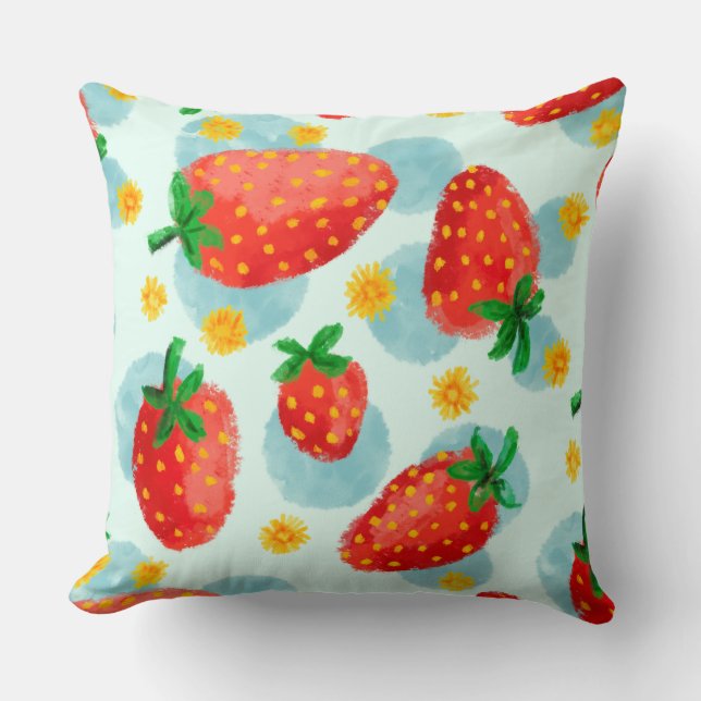 Strawberry Throw Pillow Kudde (Framsida)