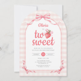 Strawberry Two Sweet Girl 2nd Birthday Arch Inbjudningar