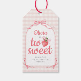Strawberry Two Sweet Girl 2nd Birthday Presentetikett