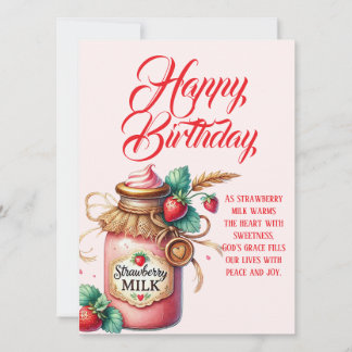 Strawberry Warmth Birthday Christian Card Kort