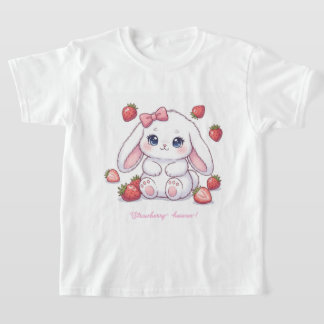 Strawberry Wonderland Bunny - Anime Style Kawaii  T Shirt