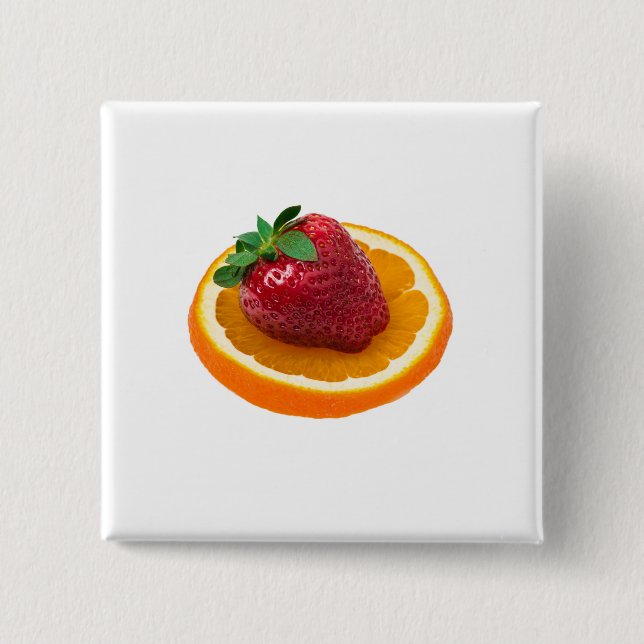 Strawbery and orange knapp (Framsida)