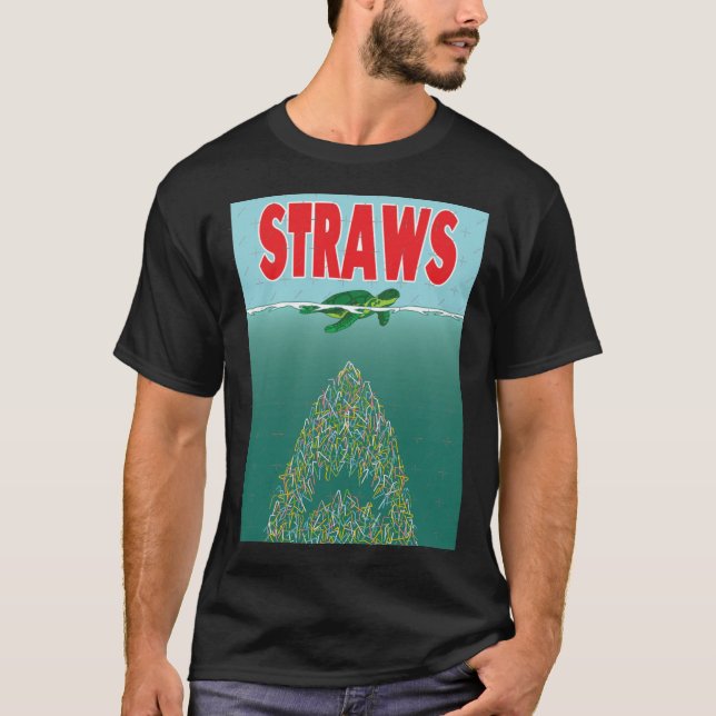 Straws retro t shirt (Framsida)